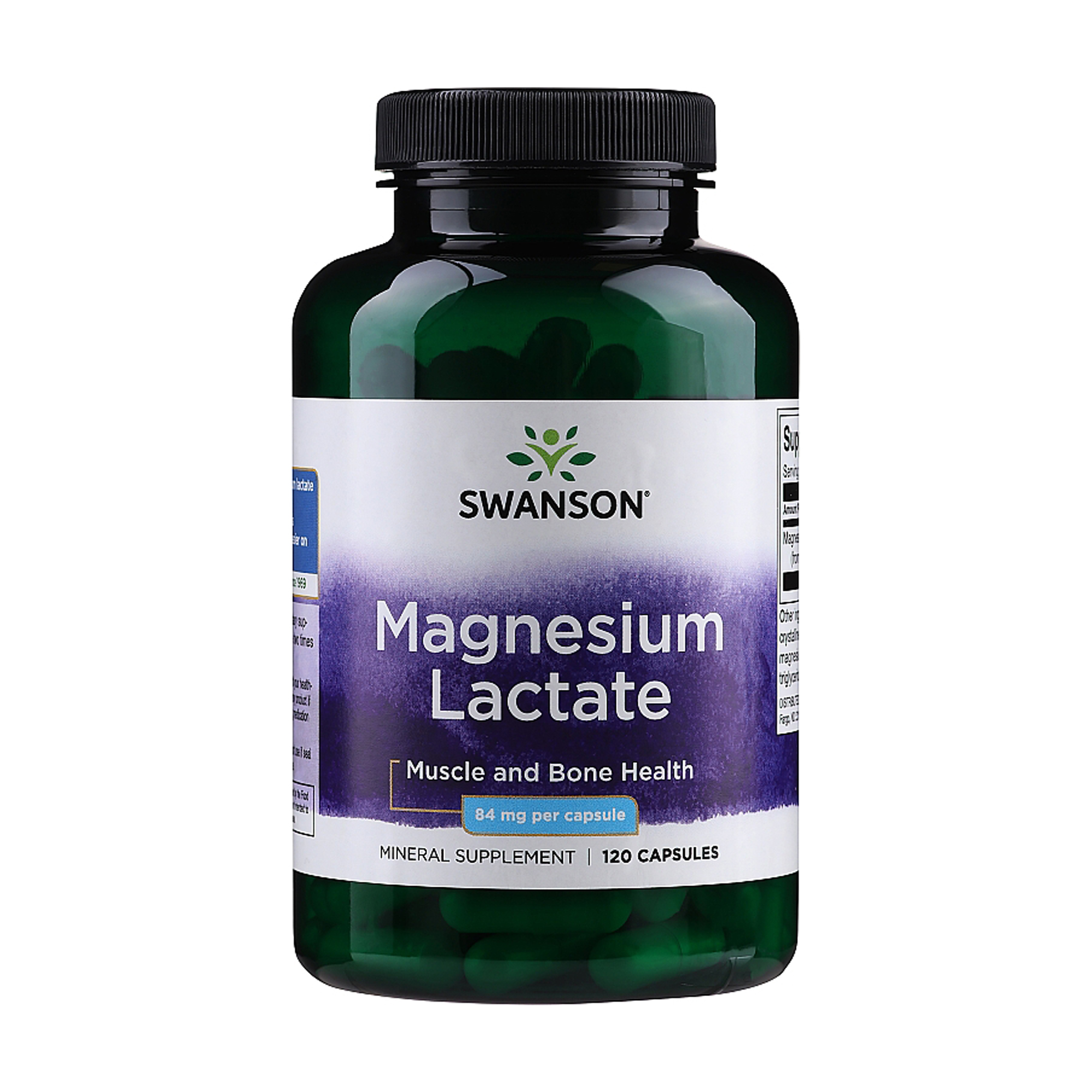 Лактат магнію Swanson Magnesium Lactate, 84 мг, 120 капсул